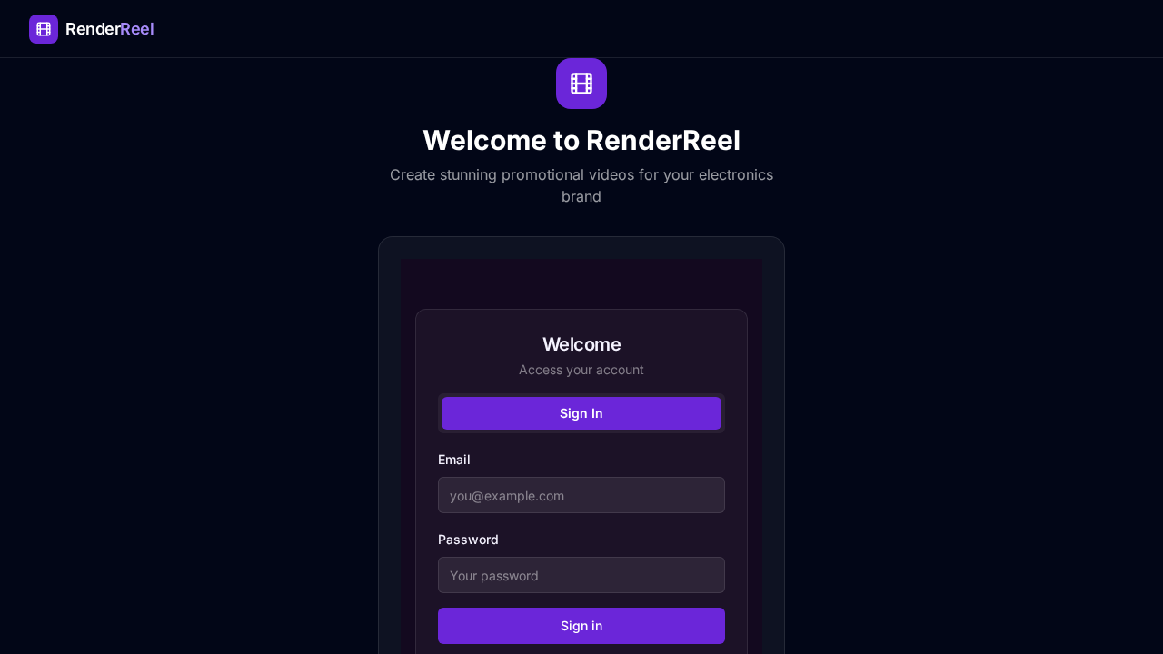 RenderReel template preview