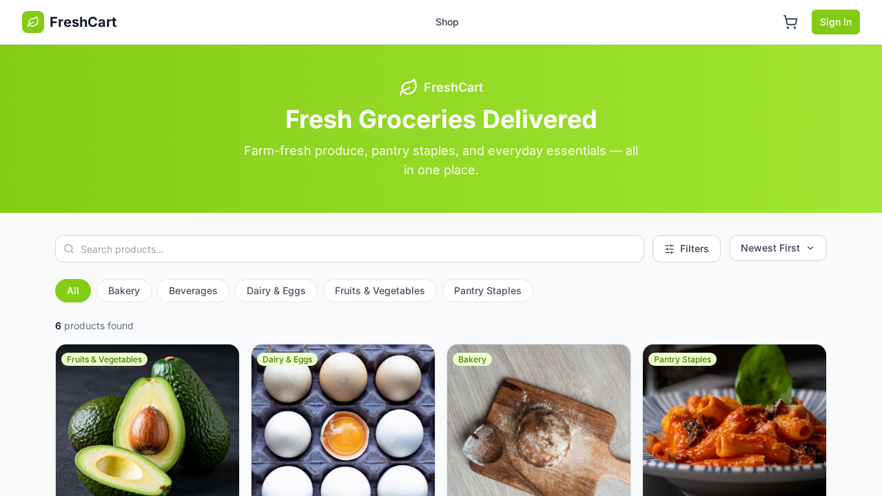 FreshCart template preview
