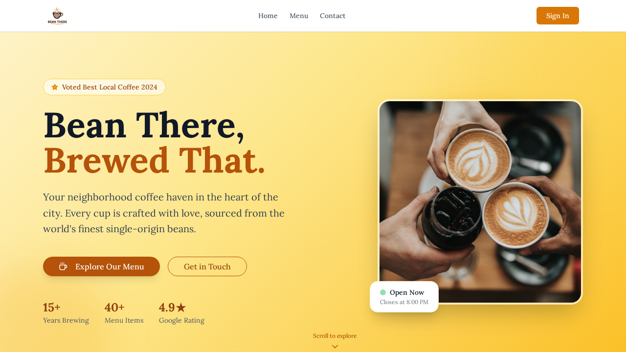 Bean There template preview