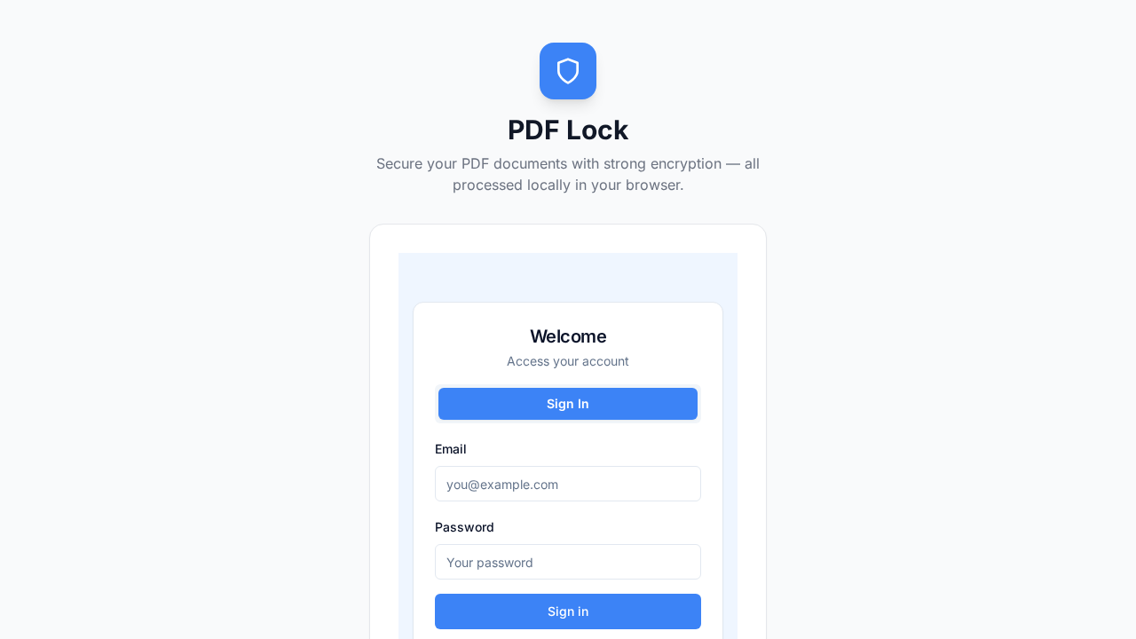 PDF Lock template preview