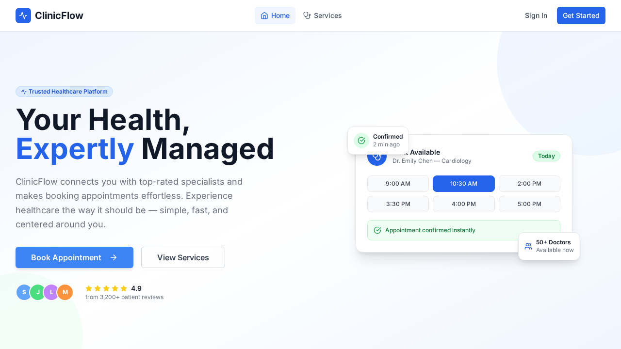 ClinicFlow template preview