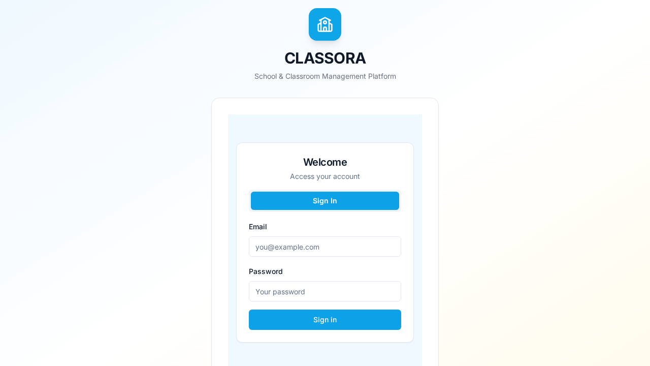 Classora- School Management template preview