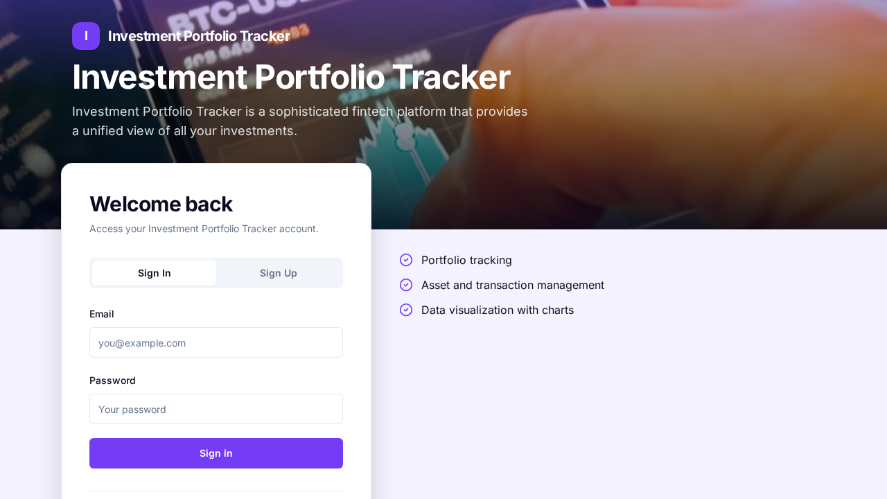 Investment Portfolio Tracker template preview