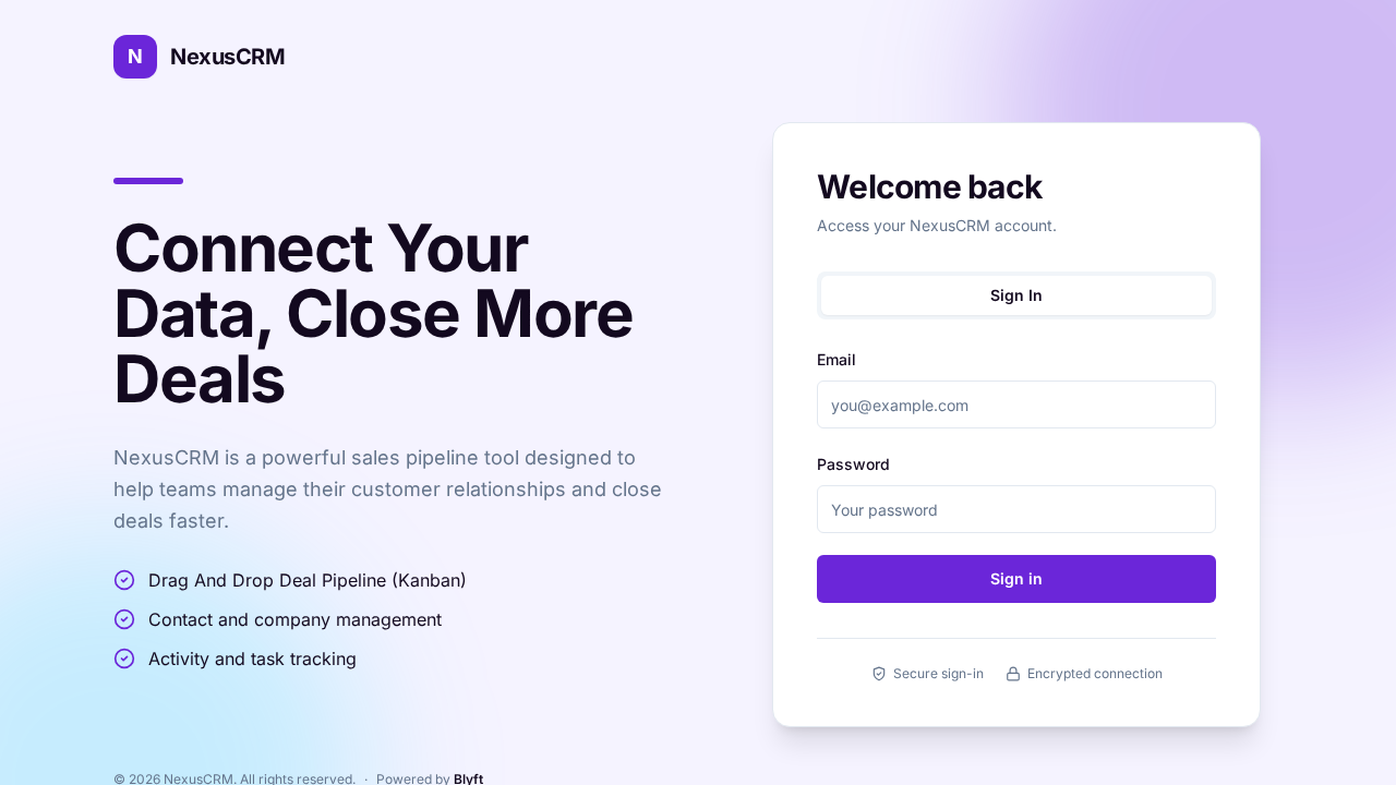 NexusCRM template preview